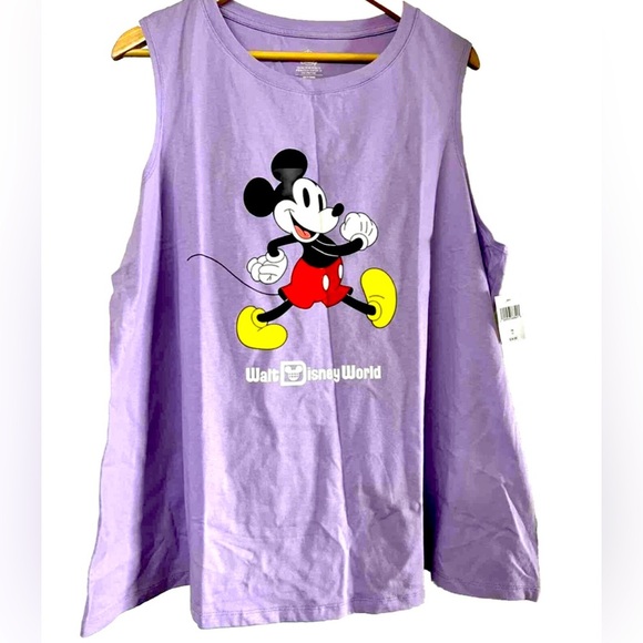 Walt Disney World Exclusive Mickey Mouse Purple Tank Top Women's Size 1XL NWT - Picture 1 of 6